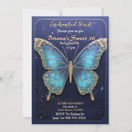 Enchanted Forest Butterfly Sweet 16 uitnodigingen