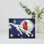 Enchanted Forest Cardinal Holiday Postcard Feestdagenkaart (Staand voorkant)