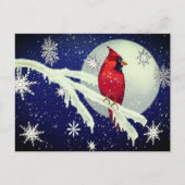Enchanted Forest Cardinal Holiday Postcard Feestdagenkaart (Voorkant)