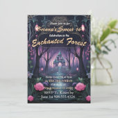 Enchanted Forest Castle Sweet 16 uitnodigingen (Staand voorkant)