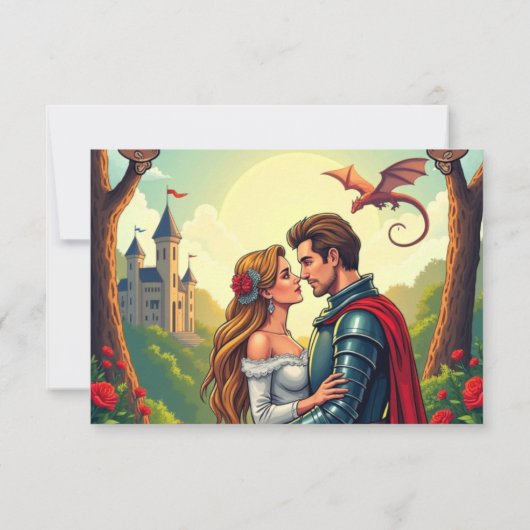 Enchanted Forest Castle Woodland Sprookjeshuwelijk RSVP Kaartje (Achterkant)