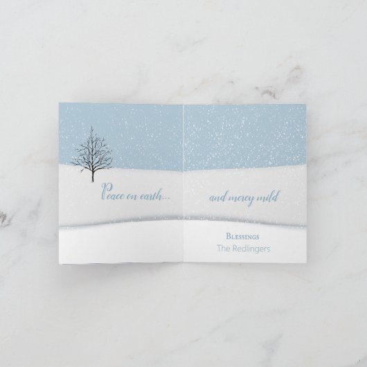 Enchanted Forest Christmas Day Holiday Kaart (Binnen)