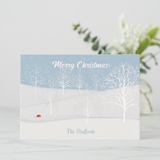 Enchanted Forest Christmas Day Holiday Kaart (Staand voorkant)