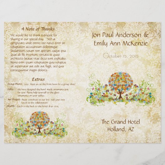 Enchanted Forest Circle of Love Wedding Programme (Voorkant)