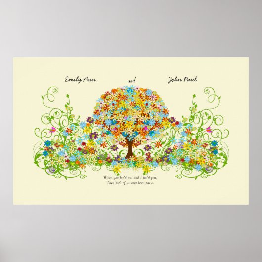 Enchanted Forest Circle of Love Wedding Tree Poster (Voorkant)
