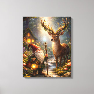 Enchanted Forest Companions Fantasy Canvas Afdruk