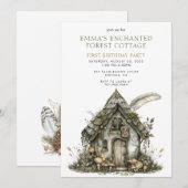 Enchanted Forest Cottage 1e verjaardag Kaart (Voorkant / Achterkant)