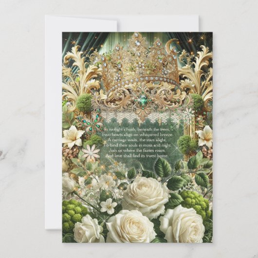 Enchanted Forest Crown Huwelijksuitnodiging - Mosa Kaart (Voorkant)