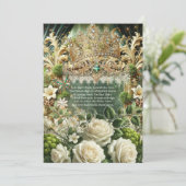 Enchanted Forest Crown Huwelijksuitnodiging - Mosa Kaart (Staand voorkant)