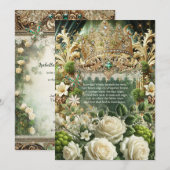 Enchanted Forest Crown Huwelijksuitnodiging - Mosa Kaart (Voorkant / Achterkant)