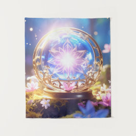 Enchanted Forest Crystal Orb Tapestry Wandkleed