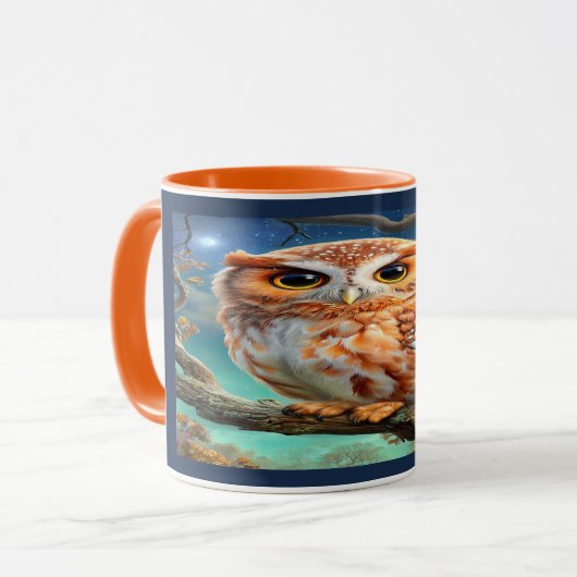 Enchanted Forest Cute Night Owl Coffee Mug Mok (Voorkant links)