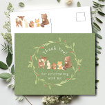 Enchanted Forest dank u Briefkaart<br><div class="desc">Introductie van onze charmante bosdieren baby shower ontwerp, ideaal om de komst van uw kleintje te vieren. Dit rustieke ontwerp is voorzien van schattige bosdieren en voegt een vleugje natuur toe aan uw speciale evenement. De warme en uitnodigende kleuren creëer een gezellige sfeer, die de toon zet voor een onvergetelijk...</div>