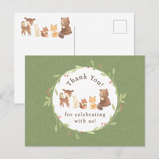 Enchanted Forest dank u Briefkaart (Voorkant / Achterkant)