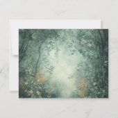 Enchanted Forest Dark Green Wedding RSVP Kaartje (Achterkant)