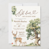 Enchanted Forest Deer Baby shower Kaart (Voorkant)