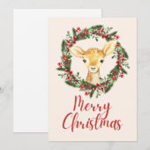 Enchanted Forest Deer Christmas Kaart (Voorkant / Achterkant)
