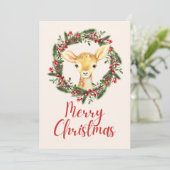 Enchanted Forest Deer Christmas Kaart (Staand voorkant)