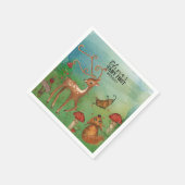 Enchanted Forest Deer & Fox Fairy Eerste Verjaarda Servet (Hoek)