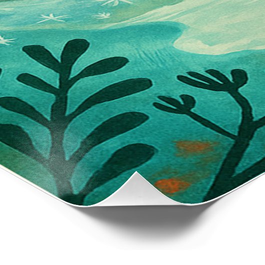 Enchanted Forest Deer – Whimsical Winter Woodland Perfect Poster (Hoek)