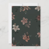 Enchanted Forest Donkergroen Bloemen Bruiloft Uitn Kaart (Achterkant)