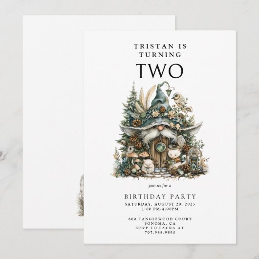 Enchanted Forest draait twee verjaardagsfeestjes Kaart (Voorkant / Achterkant)