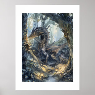 Enchanted Forest Dragon Poster
