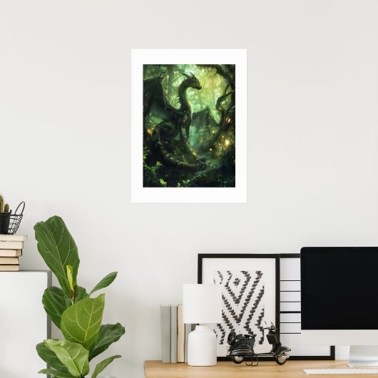 Enchanted Forest Dragon Poster (Thuiskantoor)