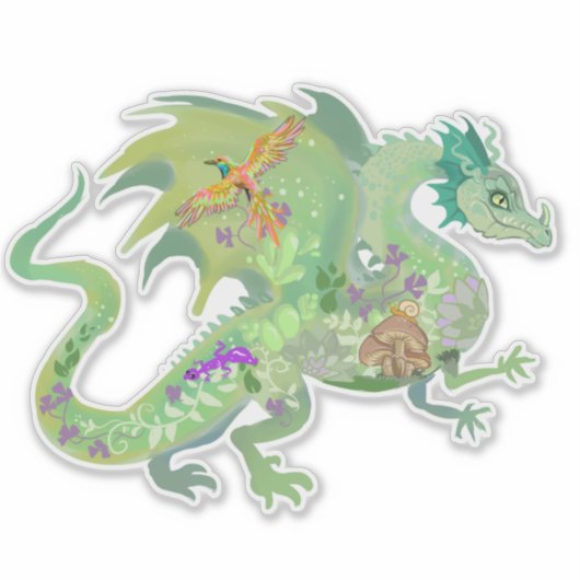 Enchanted Forest Dragon Sticker (Voorkant)