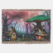 Enchanted Forest Dreamscape Paddenstoel Fantasy Fa Deken (Voorkant)