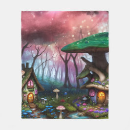 Enchanted Forest Dreamscape Paddenstoel Fantasy Fa Fleece Deken