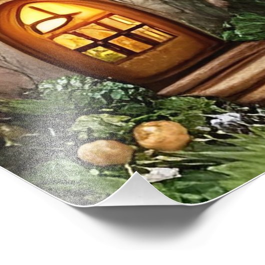 Enchanted Forest Dreamscape Paddenstoel Fantasy Fa Foto Afdruk (Hoek)