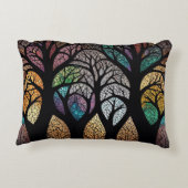 Enchanted Forest: Een Glas in lood meesterwerk Accent Kussen (Achterkant)