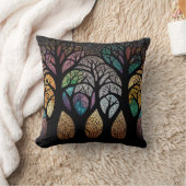 Enchanted Forest: Een Glas in lood meesterwerk Kussen (Deken)
