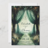 Enchanted Forest Elegant Moody Dark Photo Wedding Save The Date (Voorkant)