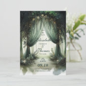 Enchanted Forest Elegant Moody Dream Fotobruiloft Save The Date (Staand voorkant)