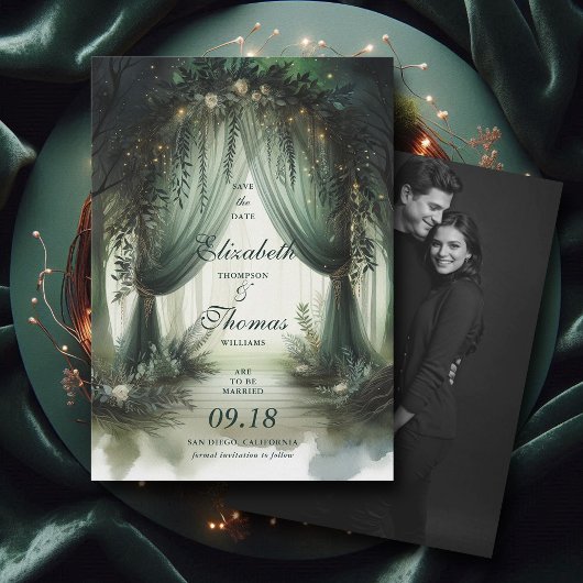 Enchanted Forest Elegant Moody Dream Fotobruiloft Save The Date