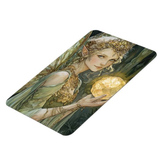 Enchanted Forest Elf Maiden With Crystal Ball Magneet (Linkerzijde)