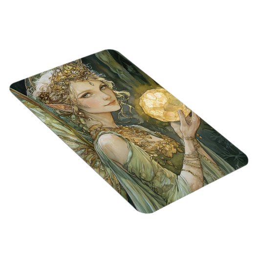 Enchanted Forest Elf Maiden With Crystal Ball Magneet (Rechterzijde)