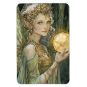 Enchanted Forest Elf Maiden With Crystal Ball Magneet (Verticaal)