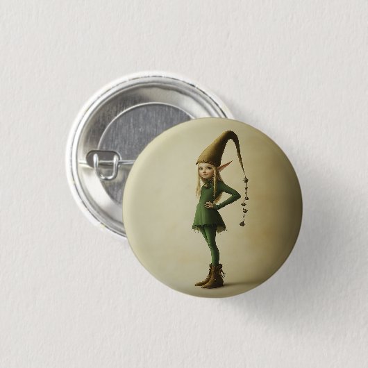 Enchanted Forest Elf Ronde Button 3,2 Cm (Voorkant /achterkant)