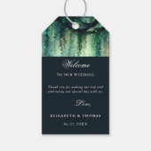 Enchanted Forest Emerald Elegant bruiloft Welkom Cadeaulabel (Voorkant)