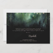 Enchanted Forest Emerald Floral Fairy Sweet 16 Bedankkaart (Achterkant)