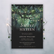 Enchanted Forest Emerald Floral Fairy Sweet 16