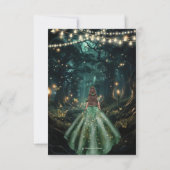 Enchanted Forest Emerald Green Dress Bat Mitzvah Bedankkaart (Achterkant)