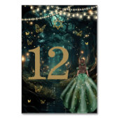 Enchanted Forest Emerald Green Dress Bat Mitzvah Kaart (Voorkant)