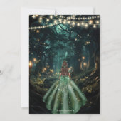 Enchanted Forest Emerald Green Dress Bat Mitzvah Kaart (Achterkant)