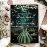 Enchanted Forest Emerald Green Dress Bat Mitzvah Kaart<br><div class="desc">Personaliseer deze betoverende Bat Mitzvah uitnodiging gemakkelijk en snel. Klik op de knop Bewerken met ontwerpgereedschappen om de tekst verder te bewerken, lettertypestijlen en lettertypekleuren te wijzigen. Met een meisje gekleed in een smaragdgroene jurk en een betoverende bos achtergrond. De vlinders, meisje en ster zijn beweegbaar, resizable, multipliable en verwijderbaar....</div>