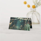 Enchanted Forest Emerald Green Dress Bat Mitzvah Plaatskaartje (Achterkant)