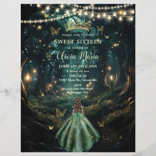 Enchanted Forest Emerald Green Dress Sweet 16 15 (Voorkant)